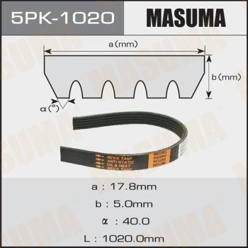 MASUMA 5PK1020 - V-Ribbed Belt autospares.lv