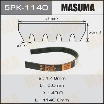 MASUMA 5PK-1140 - V-Ribbed Belt autospares.lv