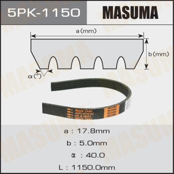 MASUMA 5PK1150 - V-Ribbed Belt autospares.lv