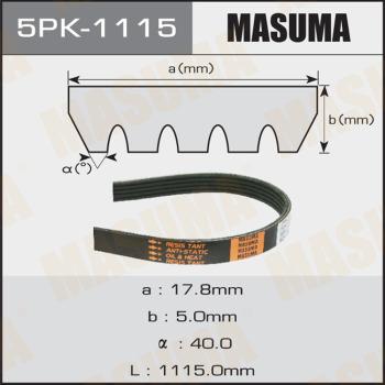 MASUMA 5PK1115 - V-Ribbed Belt autospares.lv