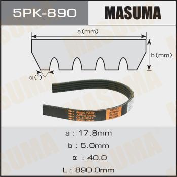 MASUMA 5PK-890 - V-Ribbed Belt autospares.lv