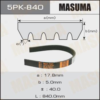 MASUMA 5PK-840 - V-Ribbed Belt autospares.lv