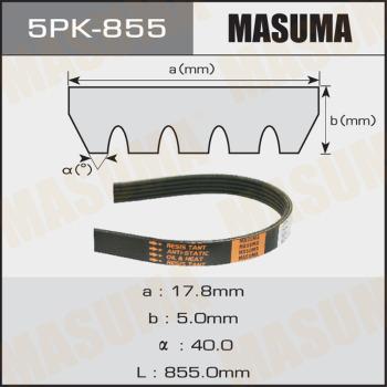 MASUMA 5PK-855 - V-Ribbed Belt autospares.lv