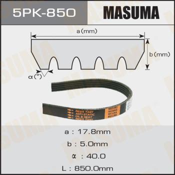 MASUMA 5PK-850 - V-Ribbed Belt autospares.lv