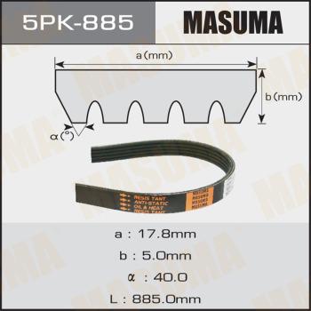 MASUMA 5PK885 - V-Ribbed Belt autospares.lv