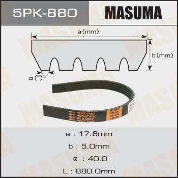 MASUMA 5PK880 - V-Ribbed Belt autospares.lv