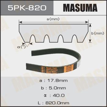 MASUMA 5PK820 - V-Ribbed Belt autospares.lv