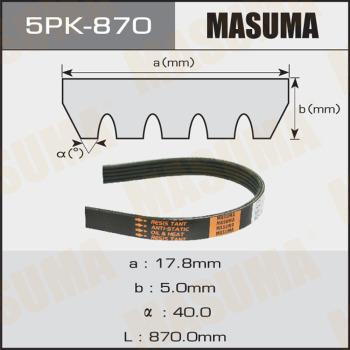 MASUMA 5PK870 - V-Ribbed Belt autospares.lv