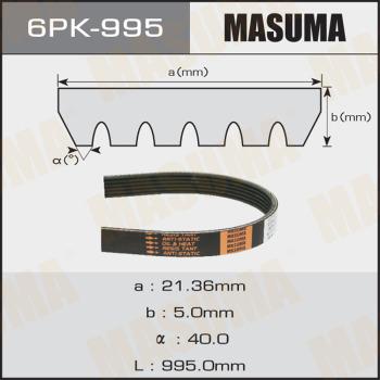 MASUMA 6PK995 - V-Ribbed Belt autospares.lv