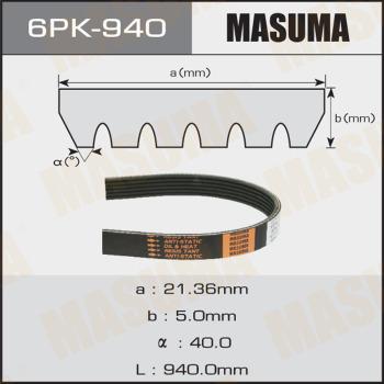 MASUMA 6PK-940 - V-Ribbed Belt autospares.lv