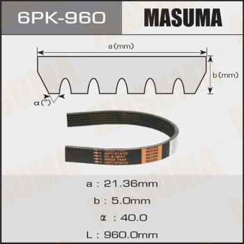 MASUMA 6PK-960 - V-Ribbed Belt autospares.lv