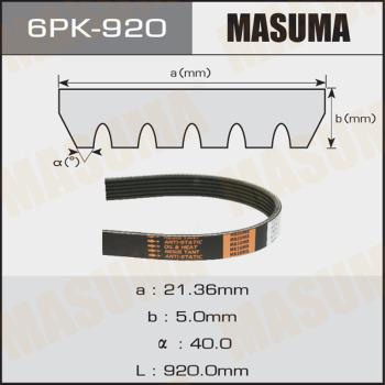 MASUMA 6PK-920 - V-Ribbed Belt autospares.lv