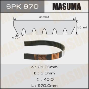 MASUMA 6PK970 - V-Ribbed Belt autospares.lv