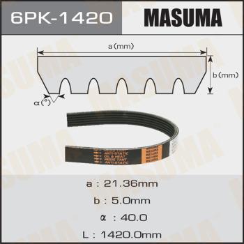 MASUMA 6PK1420 - V-Ribbed Belt autospares.lv