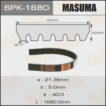 MASUMA 6PK-1680 - V-Ribbed Belt autospares.lv