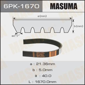 MASUMA 6PK1670 - V-Ribbed Belt autospares.lv