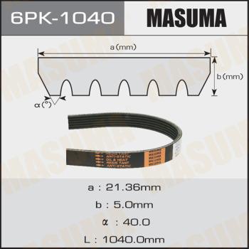 MASUMA 6PK1040 - V-Ribbed Belt autospares.lv