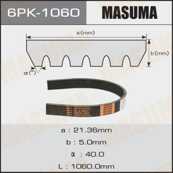 MASUMA 6PK1060 - V-Ribbed Belt autospares.lv