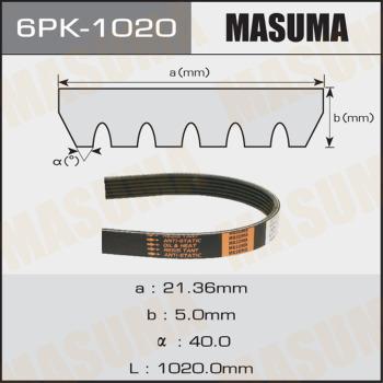 MASUMA 6PK1020 - V-Ribbed Belt autospares.lv