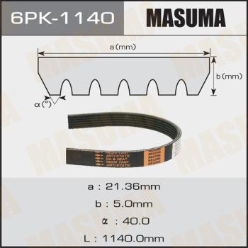 MASUMA 6PK1140 - V-Ribbed Belt autospares.lv