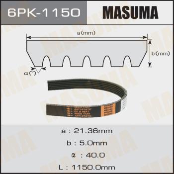 MASUMA 6PK-1150 - V-Ribbed Belt autospares.lv