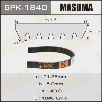 MASUMA 6PK1840 - V-Ribbed Belt autospares.lv