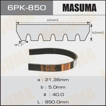 MASUMA 6PK-850 - V-Ribbed Belt autospares.lv