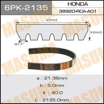 MASUMA 6PK2135 - V-Ribbed Belt autospares.lv