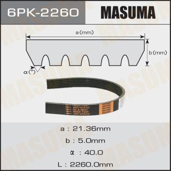 MASUMA 6PK-2260 - V-Ribbed Belt autospares.lv