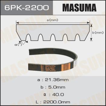 MASUMA 6PK-2200 - V-Ribbed Belt autospares.lv