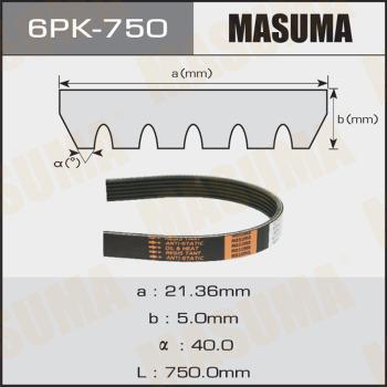 MASUMA 6PK-750 - V-Ribbed Belt autospares.lv