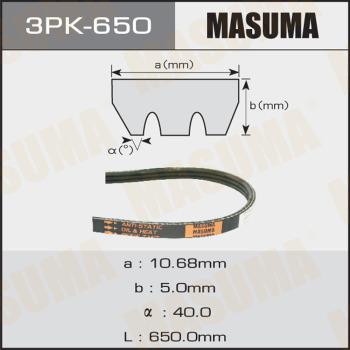 MASUMA 3PK-650 - V-Ribbed Belt autospares.lv