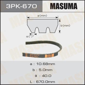 MASUMA 3PK-670 - V-Ribbed Belt autospares.lv