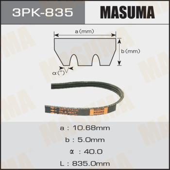 MASUMA 3PK835 - V-Ribbed Belt autospares.lv