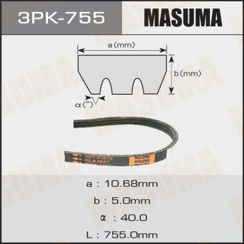 MASUMA 3PK-755 - V-Ribbed Belt autospares.lv