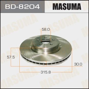 MASUMA BD-8204 - Brake Disc autospares.lv