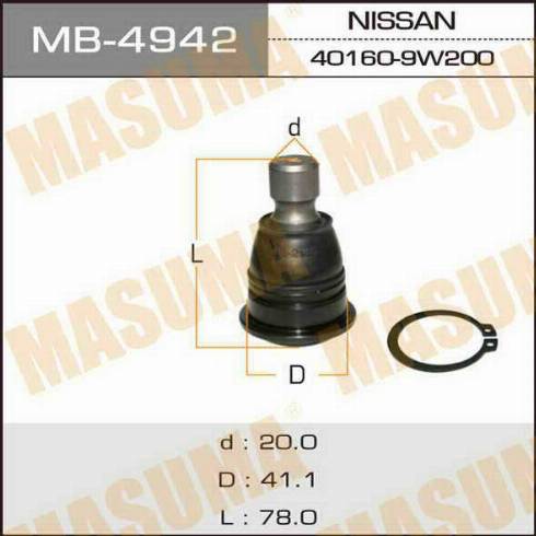 MASUMA MB-4942 - Ball Joint autospares.lv