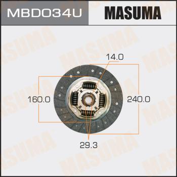 MASUMA MBD034U - Clutch Disc autospares.lv