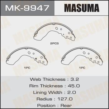 MASUMA MK-9947 - Brake Shoe Set autospares.lv