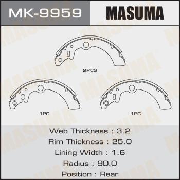 MASUMA MK-9959 - Brake Shoe Set autospares.lv