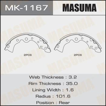 MASUMA MK-1167 - Brake Shoe Set autospares.lv