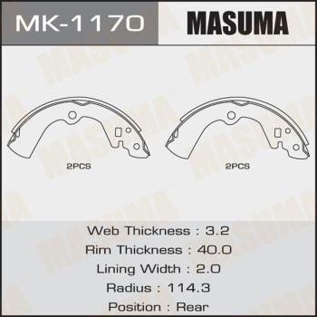 MASUMA MK-1170 - Brake Shoe Set autospares.lv