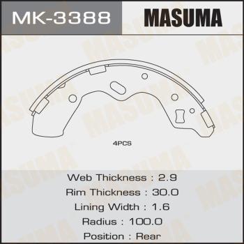 MASUMA MK-3388 - Brake Shoe Set autospares.lv