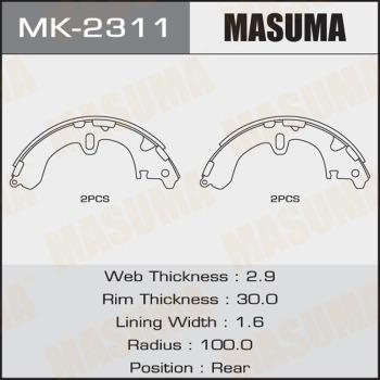 MASUMA MK-2311 - Brake Shoe Set autospares.lv