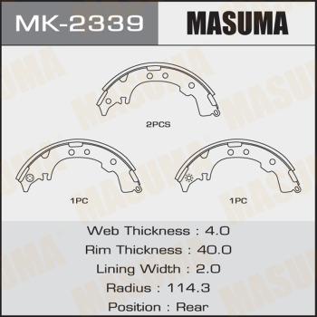 MASUMA MK-2339 - Brake Shoe Set autospares.lv