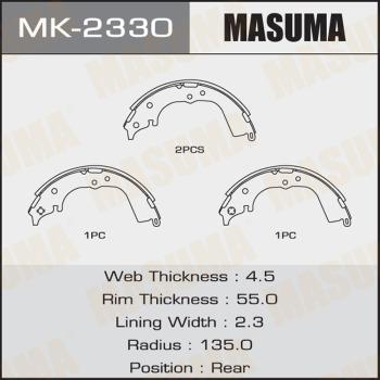 MASUMA MK-2330 - Brake Shoe Set autospares.lv