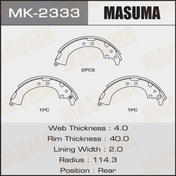 MASUMA MK-2333 - Brake Shoe Set autospares.lv