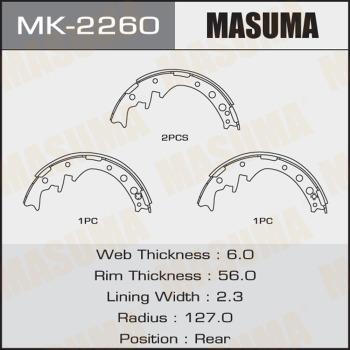 MASUMA MK-2260 - Brake Shoe Set autospares.lv