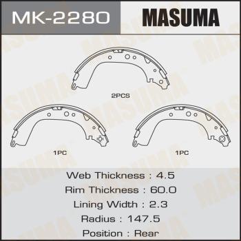 MASUMA MK-2280 - Brake Shoe Set autospares.lv
