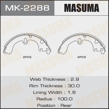 MASUMA MK-2288 - Brake Shoe Set autospares.lv